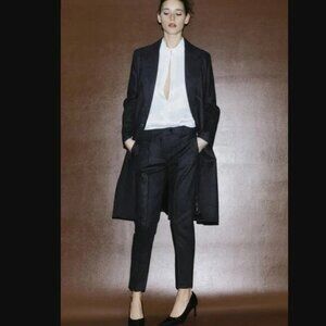 NWT Zara Frock Coat Charcoal Grey Size Medium